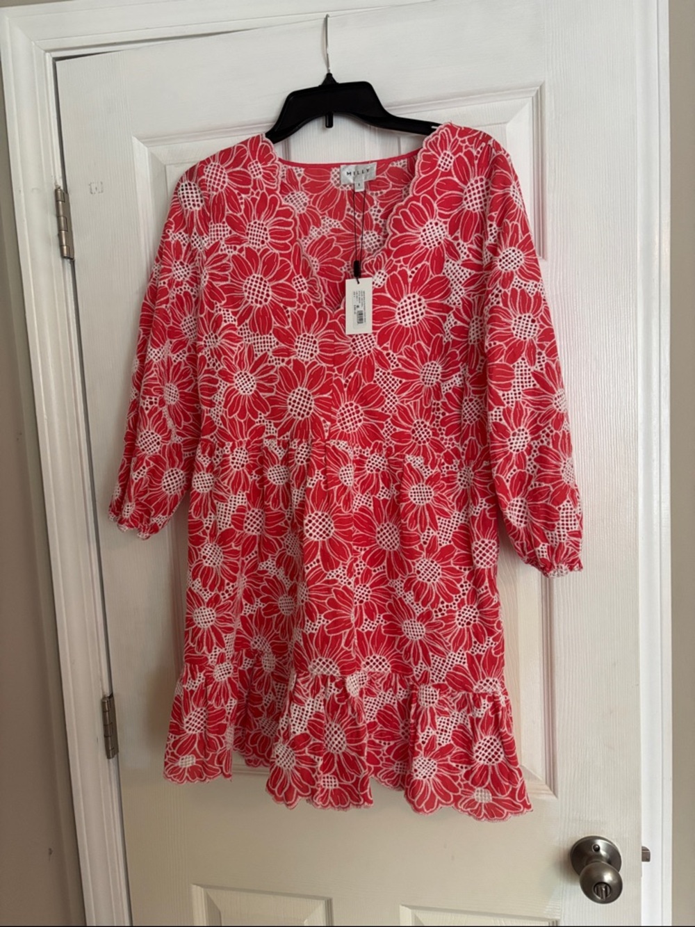 Milly Brielle Tournesol Eyelet Dress HDX coral Women’s size 8